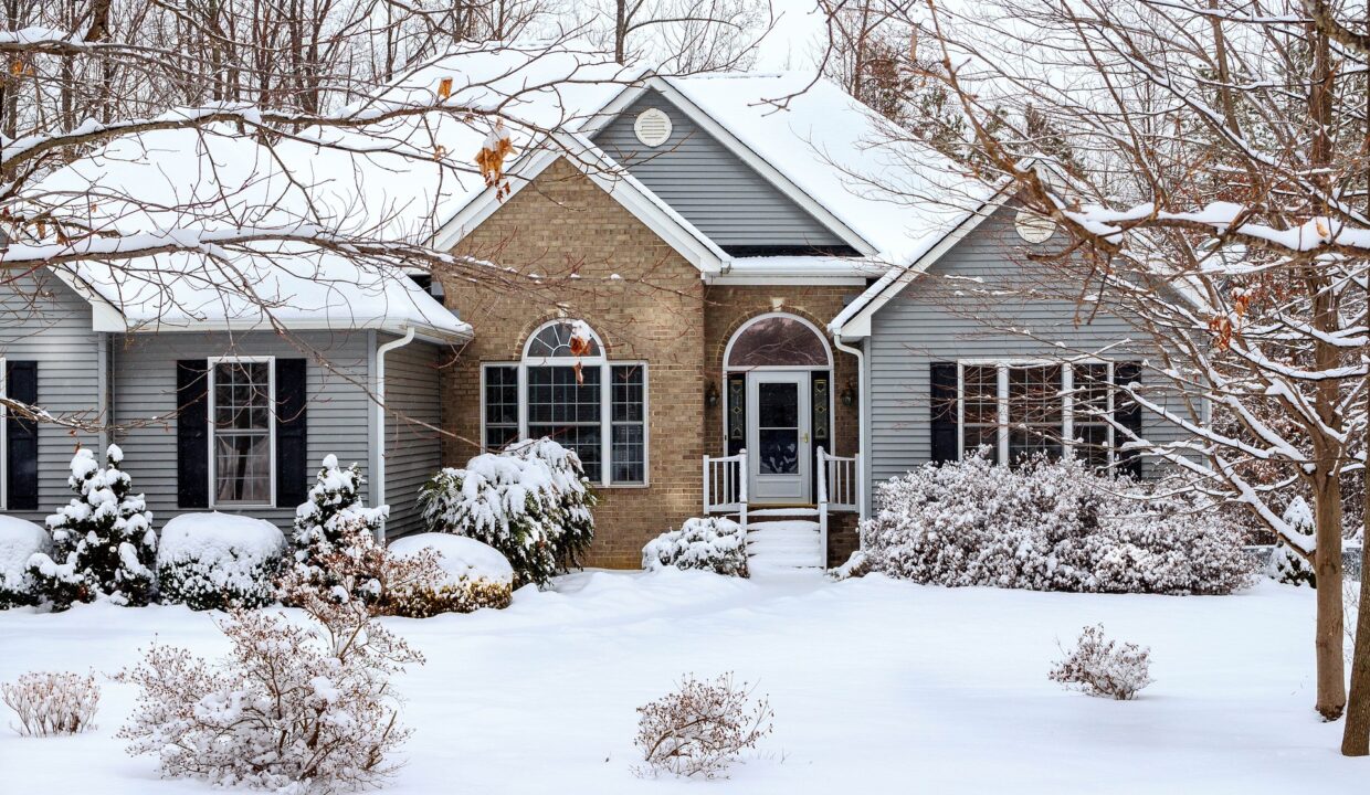 Texas home with snow in winter preparation