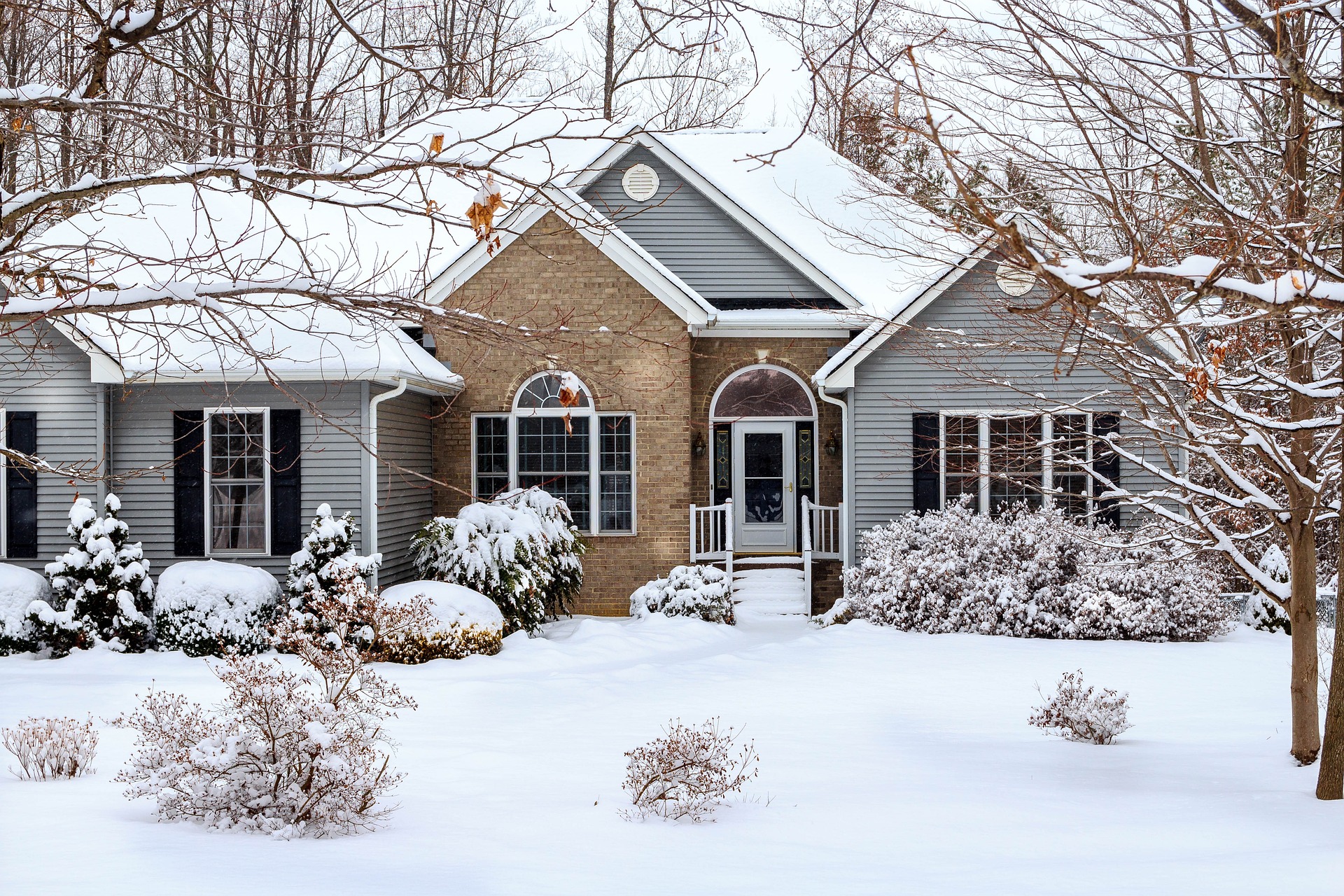 Texas home with snow in winter preparation
